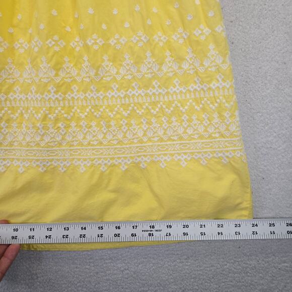Vineyard Vines Embroidered Shift Dress Womens 0 Yellow Cotton Lined Summer - Picture 11 of 11